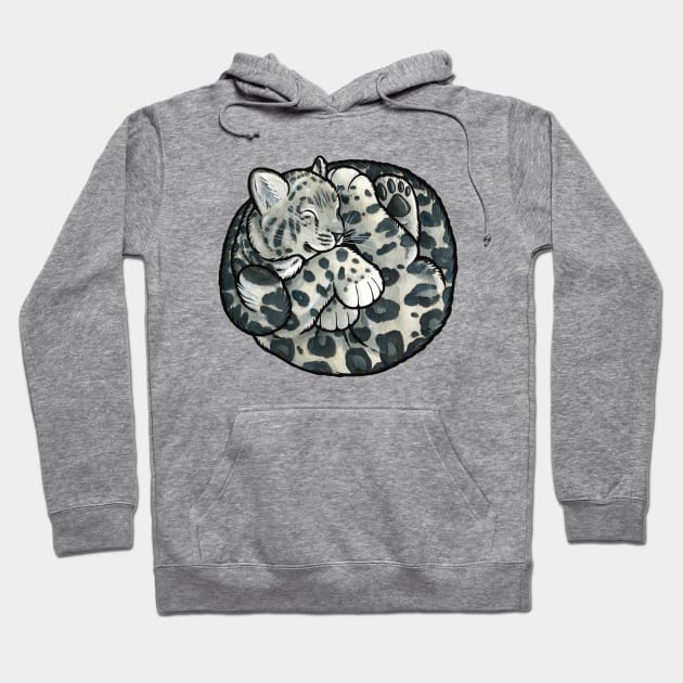 Snow leopard cub Hoodie by animalartbyjess